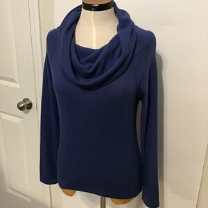 Sweater Cowl Neck Light Knit Cornflower Blue Sweater Size S